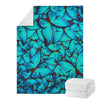 Turquoise Butterfly Pattern Print Blanket