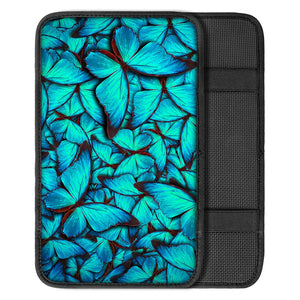 Turquoise Butterfly Pattern Print Car Center Console Cover