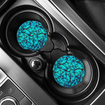 Turquoise Butterfly Pattern Print Car Coasters