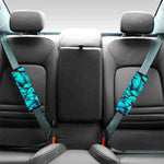 Turquoise Butterfly Pattern Print Car Seat Belt Covers