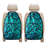 Turquoise Butterfly Pattern Print Car Seat Organizers