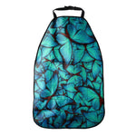 Turquoise Butterfly Pattern Print Car Seat Organizers