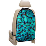 Turquoise Butterfly Pattern Print Car Seat Organizers