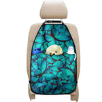 Turquoise Butterfly Pattern Print Car Seat Organizers