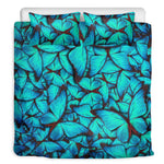 Turquoise Butterfly Pattern Print Duvet Cover Bedding Set