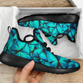 Turquoise Butterfly Pattern Print Mesh Knit Shoes