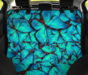 Turquoise Butterfly Pattern Print Pet Car Back Seat Cover