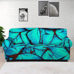 Turquoise Butterfly Pattern Print Sofa Cover