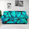 Turquoise Butterfly Pattern Print Sofa Cover
