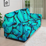 Turquoise Butterfly Pattern Print Sofa Cover