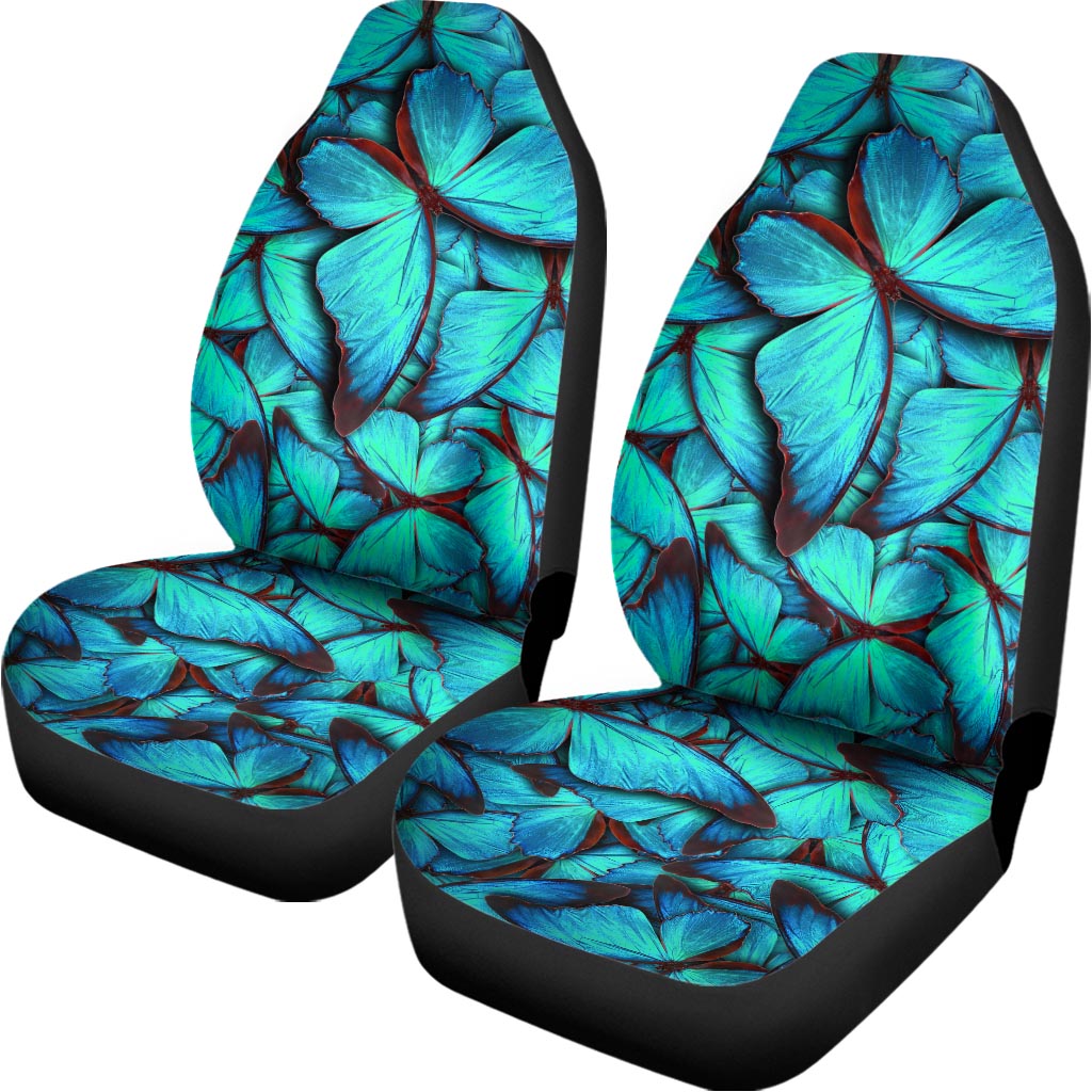 Turquoise Butterfly Pattern Print Universal Fit Car Seat Covers