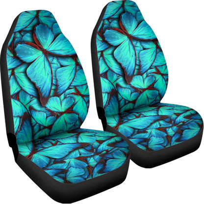 Turquoise Butterfly Pattern Print Universal Fit Car Seat Covers