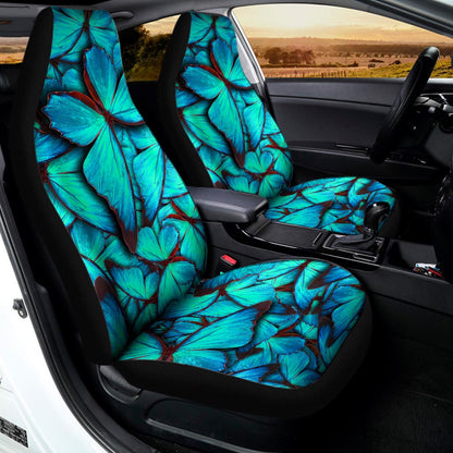 Turquoise Butterfly Pattern Print Universal Fit Car Seat Covers