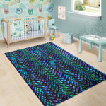 Turquoise Dragon Scales Pattern Print Area Rug GearFrost
