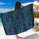 Turquoise Dragon Scales Pattern Print Beach Sarong Wrap
