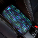Turquoise Dragon Scales Pattern Print Car Center Console Cover