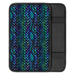 Turquoise Dragon Scales Pattern Print Car Center Console Cover