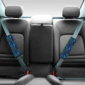Turquoise Dragon Scales Pattern Print Car Seat Belt Covers