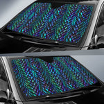 Turquoise Dragon Scales Pattern Print Car Sun Shade GearFrost