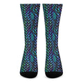 Turquoise Dragon Scales Pattern Print Crew Socks
