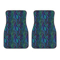 Turquoise Dragon Scales Pattern Print Front Car Floor Mats