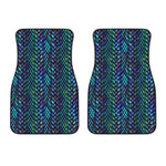 Turquoise Dragon Scales Pattern Print Front Car Floor Mats
