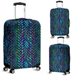 Turquoise Dragon Scales Pattern Print Luggage Cover GearFrost