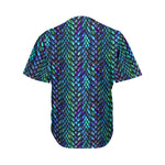 Turquoise Dragon Scales Pattern Print Men's Baseball Jersey