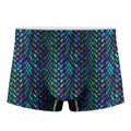 Turquoise Dragon Scales Pattern Print Men's Boxer Briefs