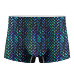 Turquoise Dragon Scales Pattern Print Men's Boxer Briefs