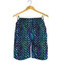 Turquoise Dragon Scales Pattern Print Men's Shorts