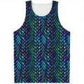 Turquoise Dragon Scales Pattern Print Men's Tank Top