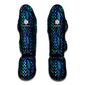 Turquoise Dragon Scales Pattern Print Muay Thai Shin Guards