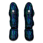 Turquoise Dragon Scales Pattern Print Muay Thai Shin Guard