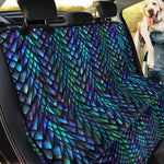 Turquoise Dragon Scales Pattern Print Pet Car Back Seat Cover