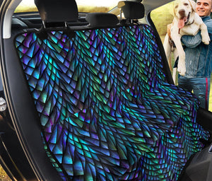 Turquoise Dragon Scales Pattern Print Pet Car Back Seat Cover