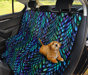 Turquoise Dragon Scales Pattern Print Pet Car Back Seat Cover