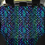 Turquoise Dragon Scales Pattern Print Pet Car Back Seat Cover