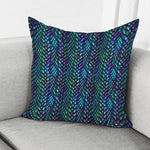 Turquoise Dragon Scales Pattern Print Pillow Cover
