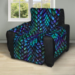 Turquoise Dragon Scales Pattern Print Recliner Protector