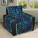 Turquoise Dragon Scales Pattern Print Recliner Protector