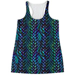 Turquoise Dragon Scales Pattern Print Women's Racerback Tank Top