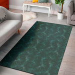 Turquoise Dragonfly Pattern Print Area Rug
