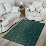 Turquoise Dragonfly Pattern Print Area Rug