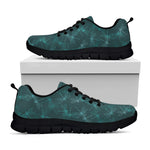 Turquoise Dragonfly Pattern Print Black Sneakers