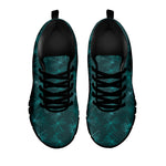 Turquoise Dragonfly Pattern Print Black Sneakers