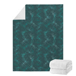 Turquoise Dragonfly Pattern Print Blanket