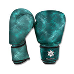 Turquoise Dragonfly Pattern Print Boxing Gloves