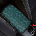 Turquoise Dragonfly Pattern Print Car Center Console Cover