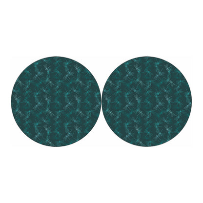 Turquoise Dragonfly Pattern Print Car Coasters